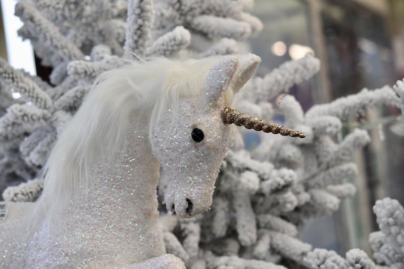 Unicorn statue in a garden